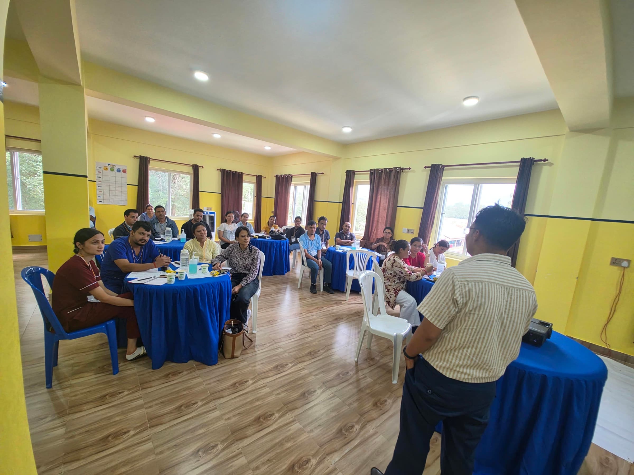 Facilitator addressing the group