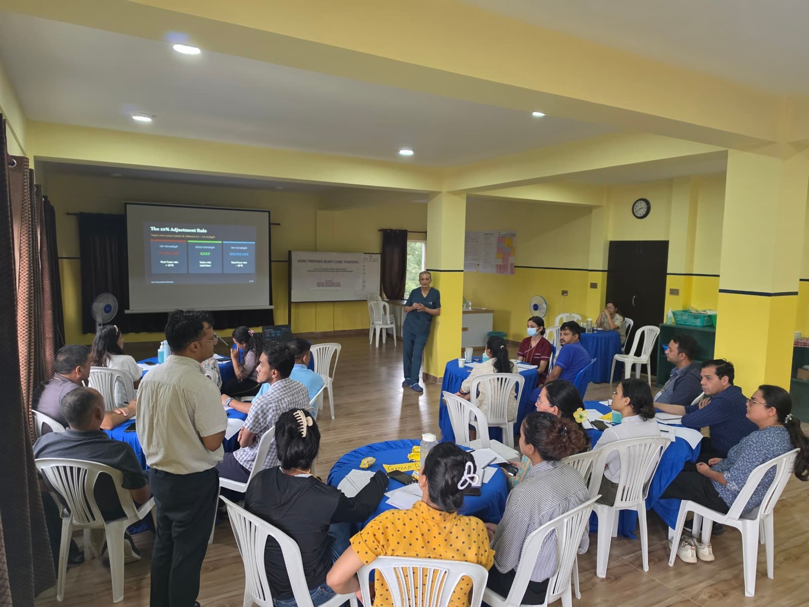 Interactive session in the training hall