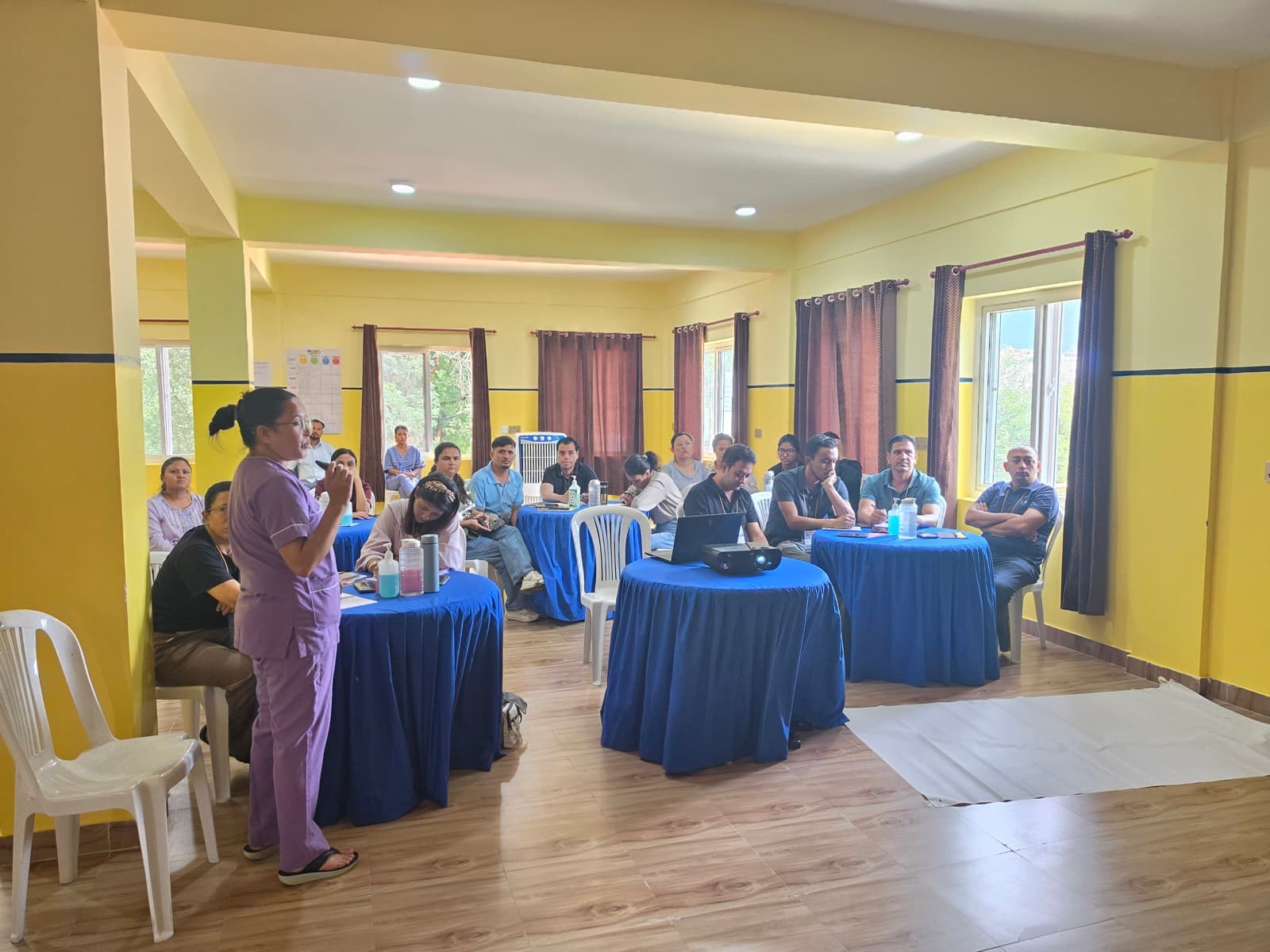 Facilitator leading a discussion with participants