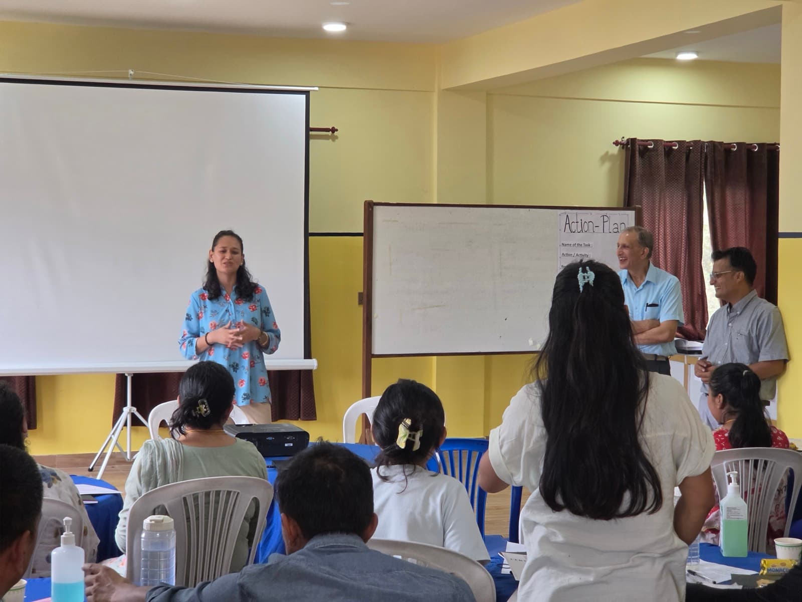 A hospital team presenting its action plan