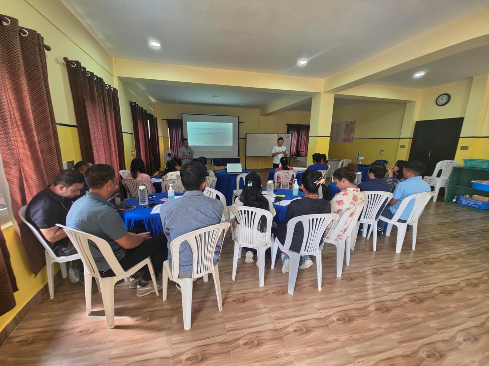 Action plan presentations in the training hall
